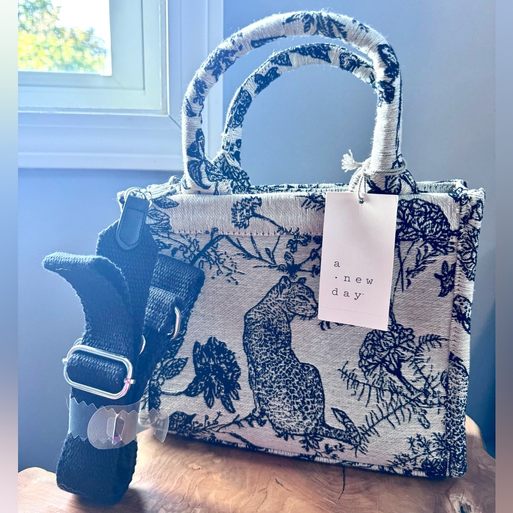 Small Jacquard Boxy Tote Handbag - A New Day